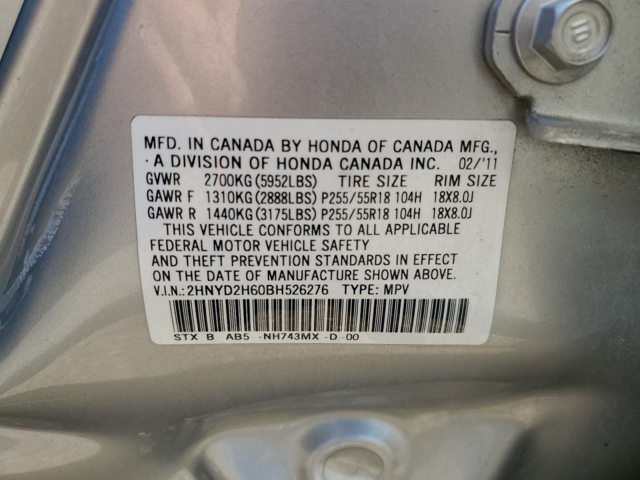 2HNYD2H60BH526276 2011 Acura Mdx Technology