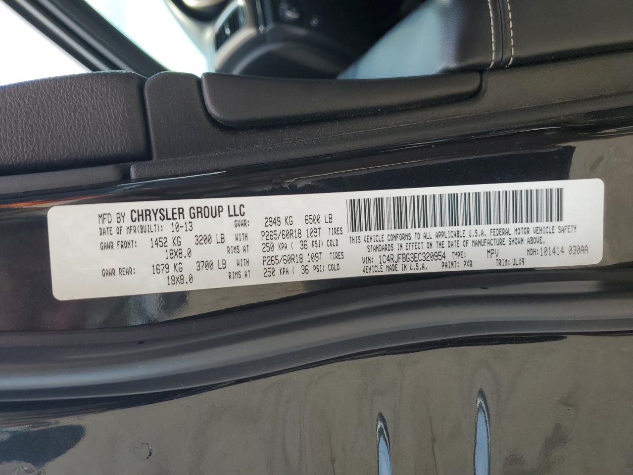 1C4RJFBG3EC320954 2014 Jeep Grand Cherokee Limited