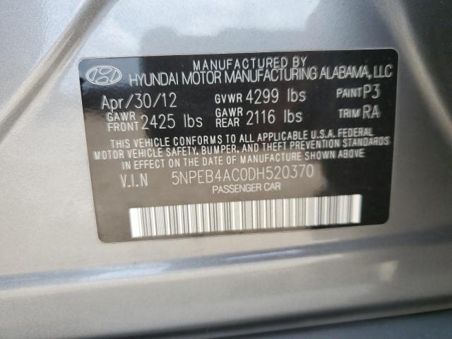 2013 Hyundai Sonata Gls VIN: 5NPEB4AC0DH520370 Lot: 59303984