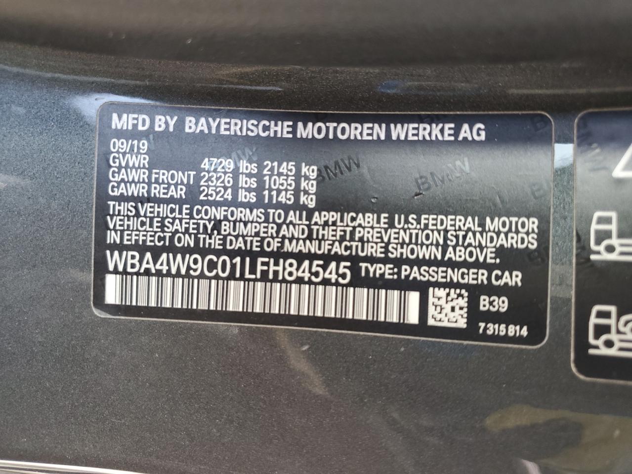 WBA4W9C01LFH84545 2020 BMW 440Xi