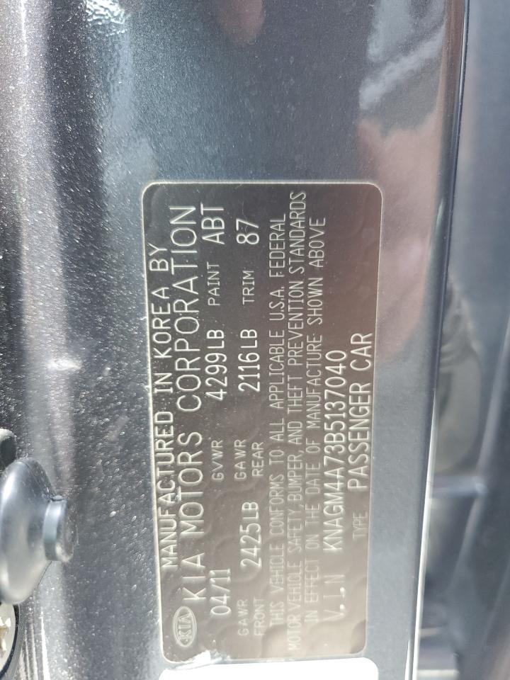 KNAGM4A73B5137040 2011 Kia Optima Lx