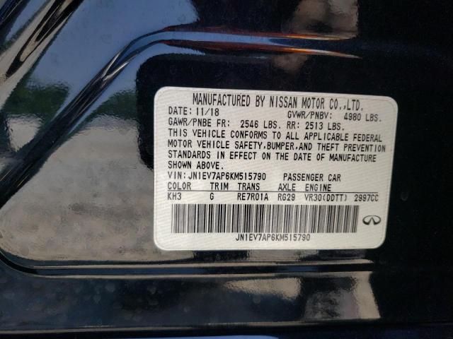 2019 Infiniti Q50 Luxe VIN: JN1EV7AP6KM515790 Lot: 58937464