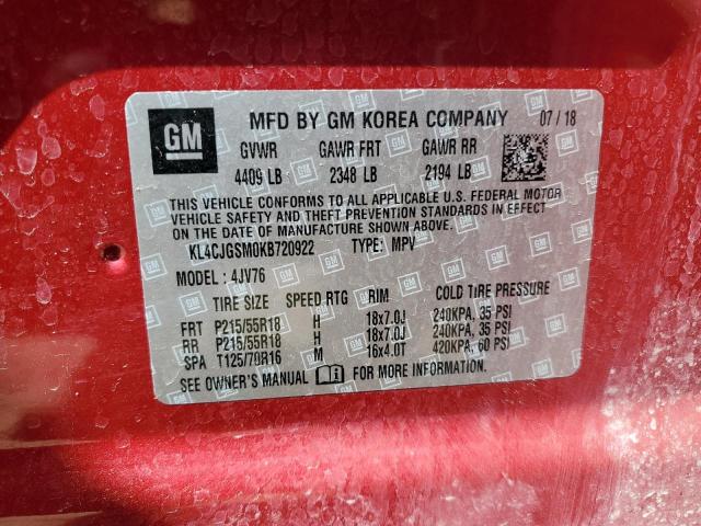 2019 Buick Encore Essence VIN: KL4CJGSM0KB720922 Lot: 57829684