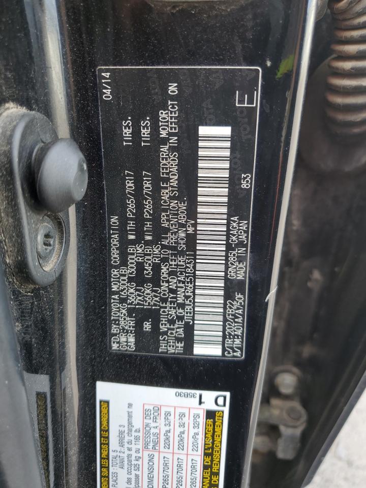 JTEBU5JR6E5184311 2014 Toyota 4Runner Sr5