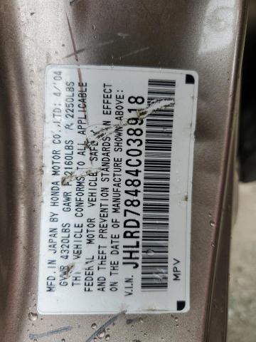 2004 Honda Cr-V Lx VIN: JHLRD78484C038918 Lot: 57704744