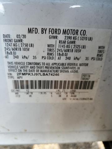 2020 FORD EDGE SEL - 2FMPK3J97LBA74246
