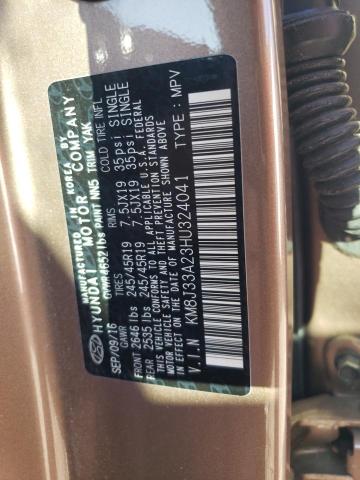 2017 Hyundai Tucson Limited VIN: KM8J33A23HU324041 Lot: 60251504