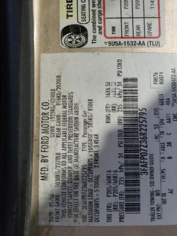 2006 Ford Fusion Se VIN: 3FAFP07Z36R225795 Lot: 60330784