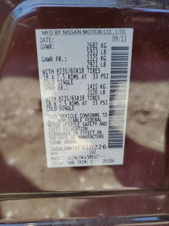 5N1AL0MM7EC510226 2014 Infiniti Qx60