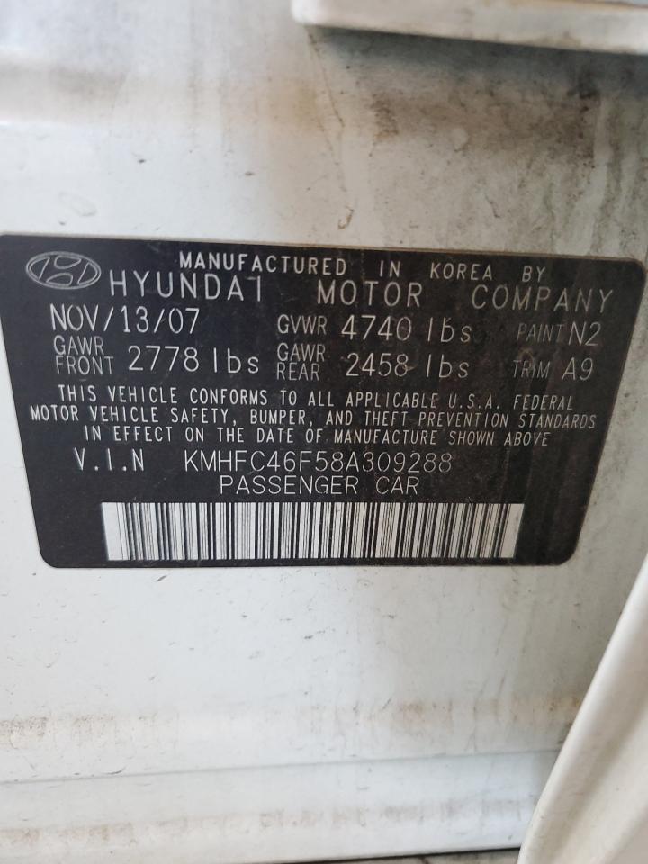 KMHFC46F58A309288 2008 Hyundai Azera Se