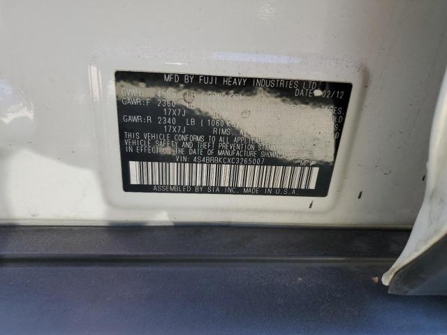 2012 Subaru Outback 2.5I Limited VIN: 4S4BRBKCXC3265007 Lot: 59082174