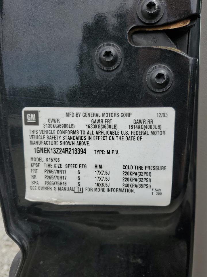 1GNEK13Z24R213394 2004 Chevrolet Tahoe K1500