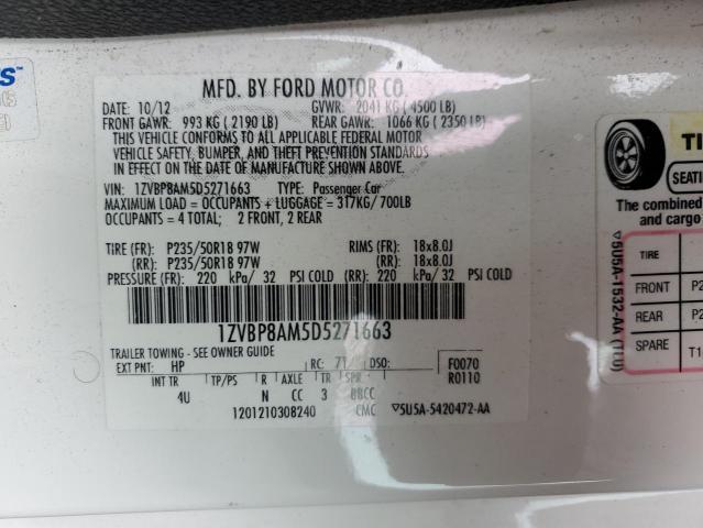 2013 Ford Mustang VIN: 1ZVBP8AM5D5271663 Lot: 56687844