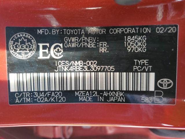 2020 TOYOTA COROLLA SE - JTNK4RBE3L3097705