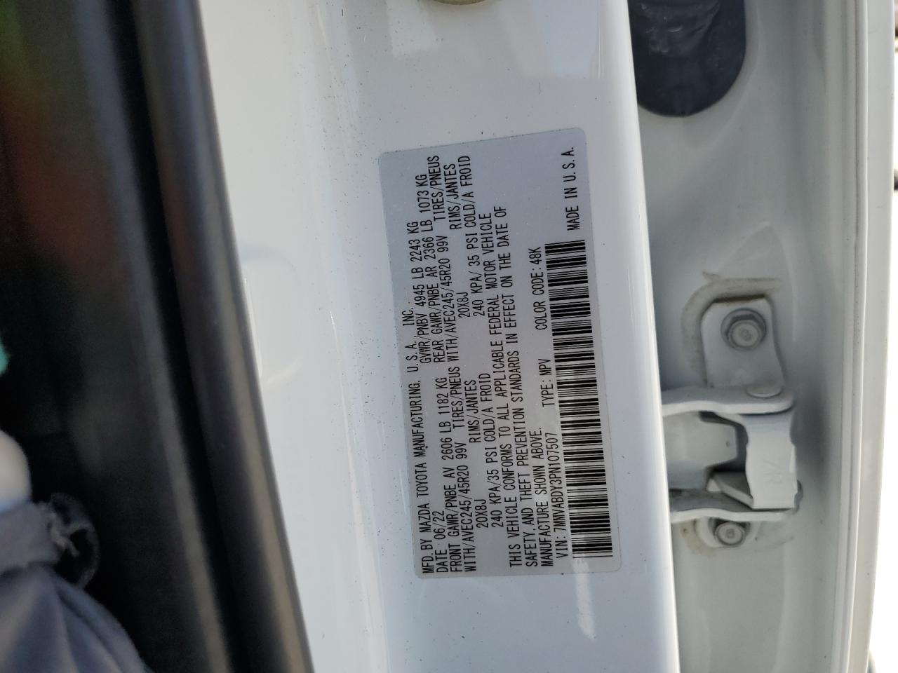 7MMVABDY3PN107507 2023 Mazda Cx-50 Premium