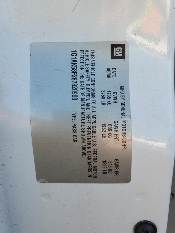 1G1AK58F287320968 2008 Chevrolet Cobalt Ls