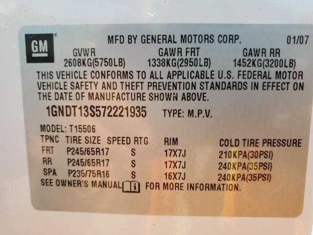 2007 Chevrolet Trailblazer Ls VIN: 1GNDT13S572221935 Lot: 60356414