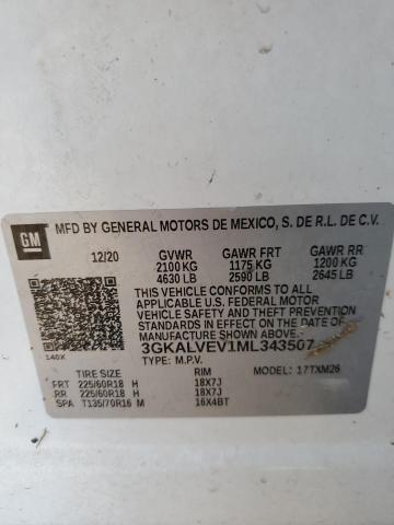 2021 GMC Terrain Slt VIN: 3GKALVEV1ML343507 Lot: 58944454