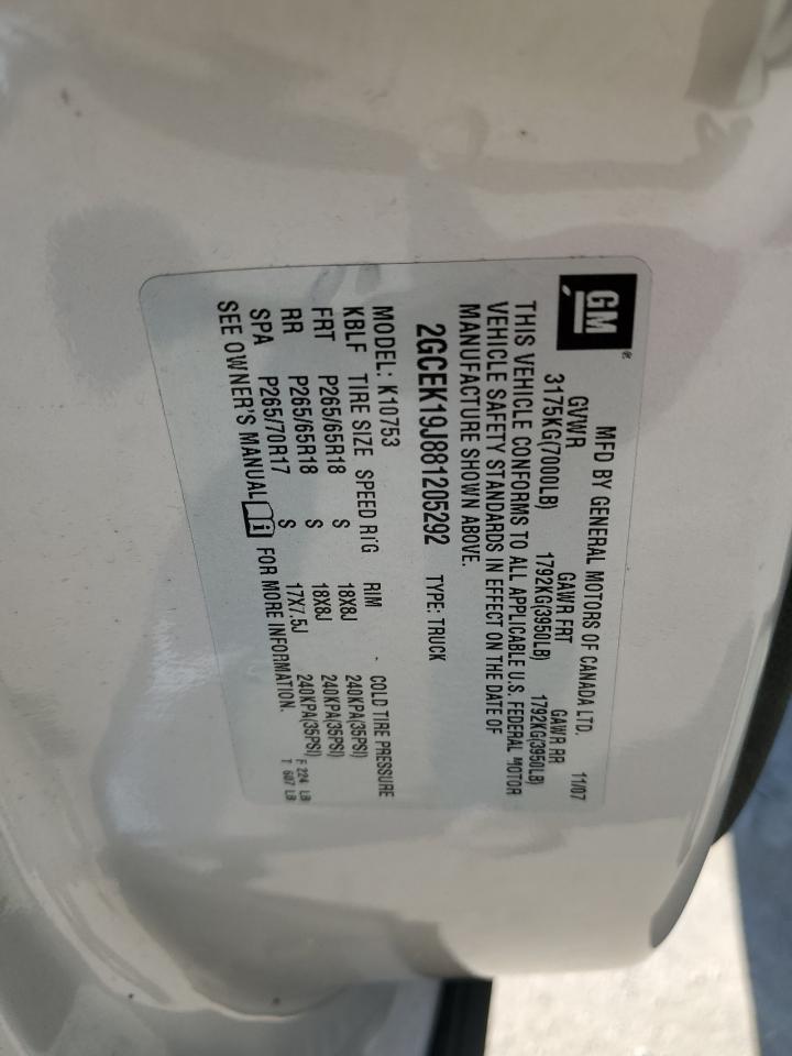 2GCEK19J881205292 2008 Chevrolet Silverado K1500