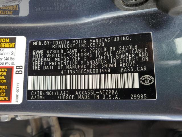 2021 Toyota Avalon Limited VIN: 4T1NB1BB5MU001448 Lot: 57607824