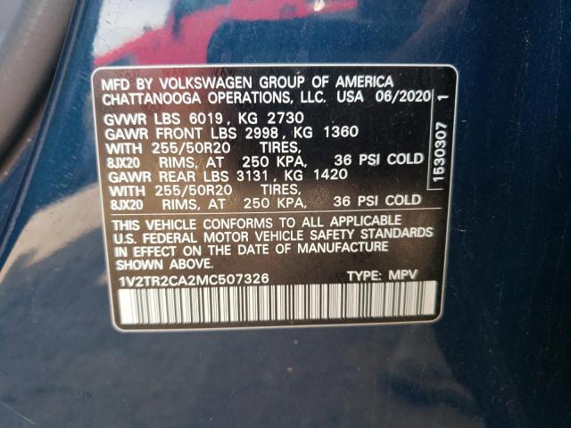 1V2TR2CA2MC507326 Volkswagen Atlas SEL 13