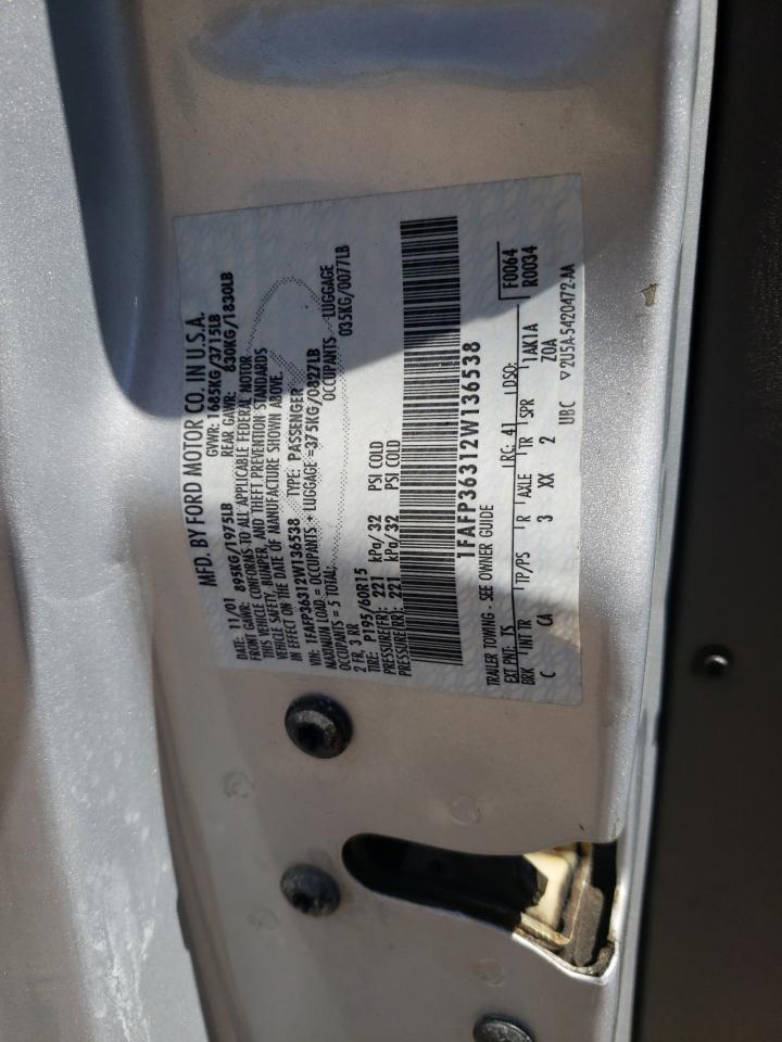 1FAFP36312W136538 2002 Ford Focus Se