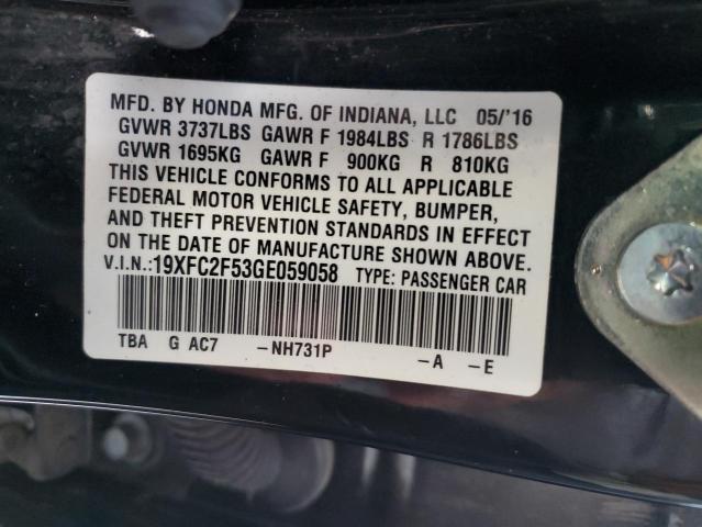 2016 HONDA CIVIC LX - 19XFC2F53GE059058
