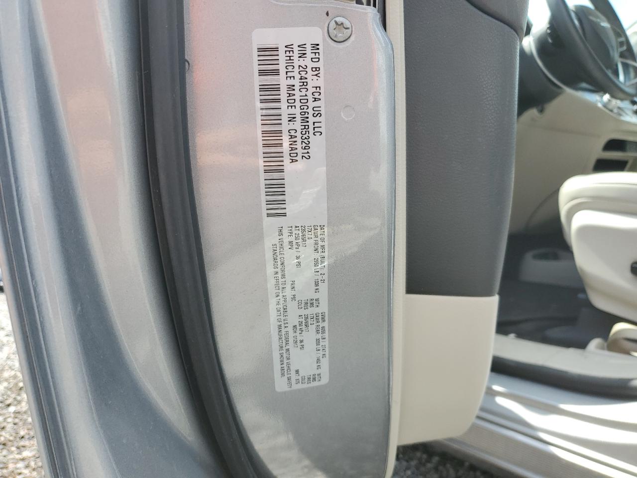 2C4RC1DG6MR532912 2021 Chrysler Voyager Lxi