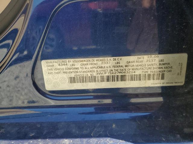 2007 Volkswagen Jetta 2.5 Option Package 2 VIN: 3VWJF71K27M063214 Lot: 58705914