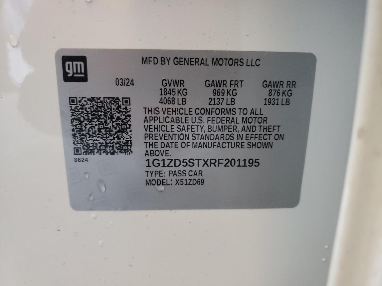 1G1ZD5STXRF201195 CHEVROLET MALIBU 2024
