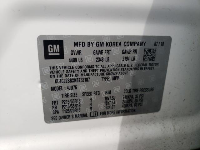 2019 Buick Encore Sport Touring VIN: KL4CJ2SBXKB732187 Lot: 57553154