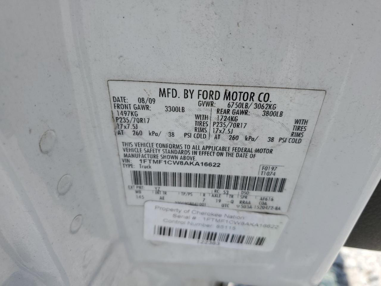 1FTMF1CW8AKA16622 2010 Ford F150