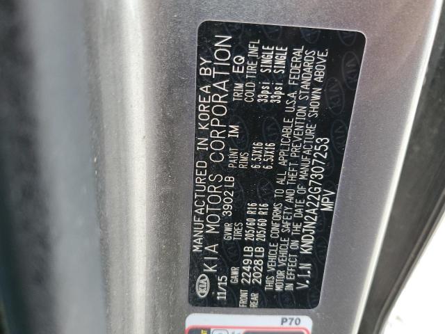 2016 Kia Soul VIN: KNDJN2A22G7307253 Lot: 57332394