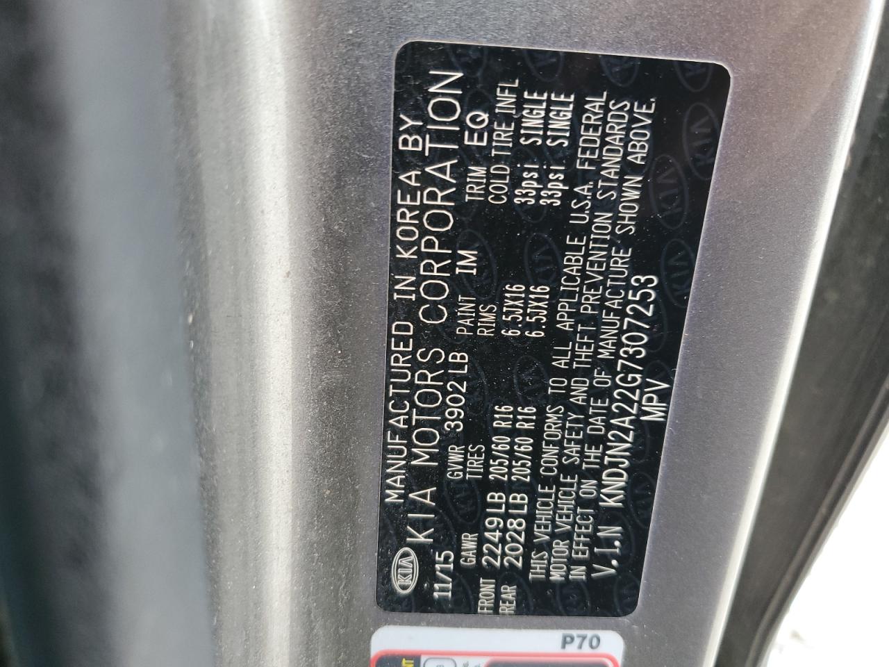 KNDJN2A22G7307253 2016 Kia Soul