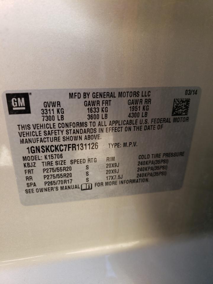 1GNSKCKC7FR131126 2015 Chevrolet Tahoe K1500 Ltz