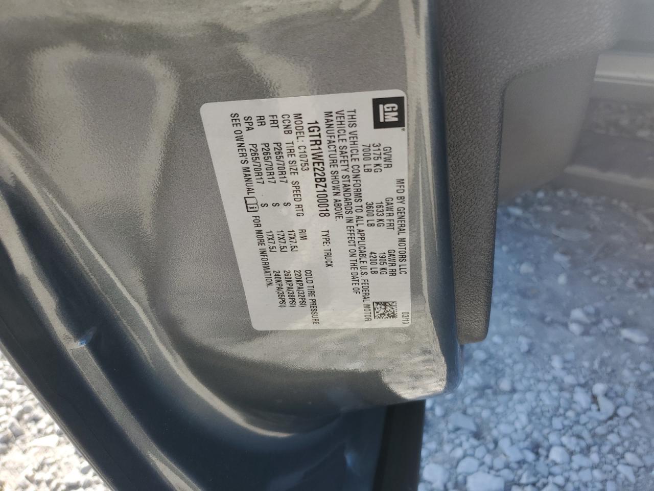 1GTR1WE22BZ100018 2011 GMC Sierra C1500 Slt