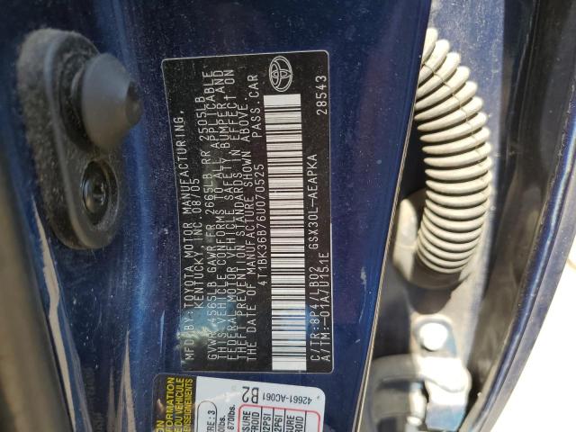 2006 Toyota Avalon Xl VIN: 4T1BK36B76U070525 Lot: 58286484