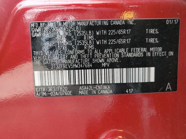 2017 Toyota Rav4 Le VIN: 2T3ZFREV5HW347684 Lot: 61285904