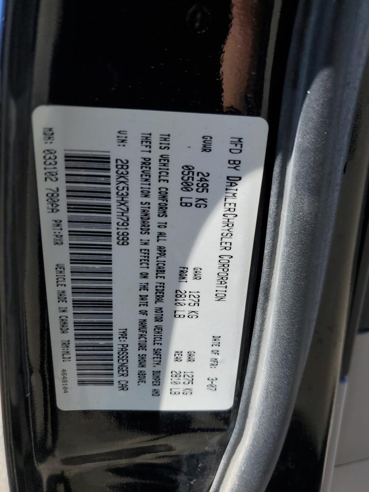 2B3KK53HX7H791999 2007 Dodge Charger R/T