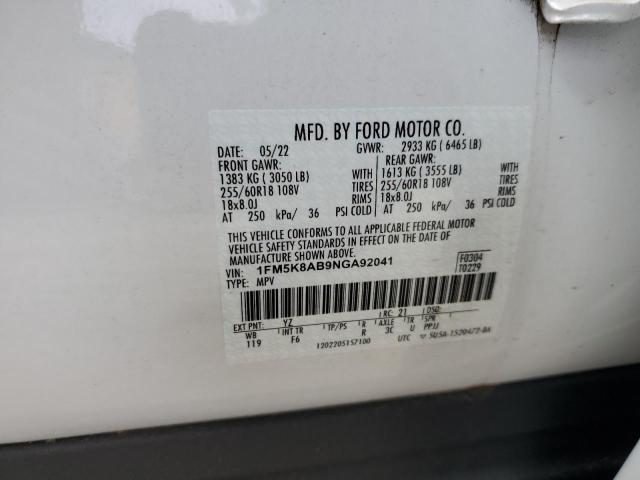 2022 Ford Explorer Police Interceptor VIN: 1FM5K8AB9NGA92041 Lot: 60597074