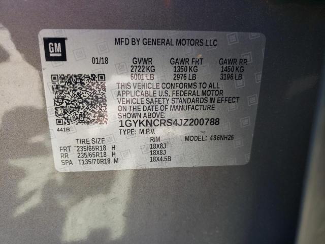 2018 Cadillac Xt5 Luxury VIN: 1GYKNCRS4JZ200788 Lot: 59943104