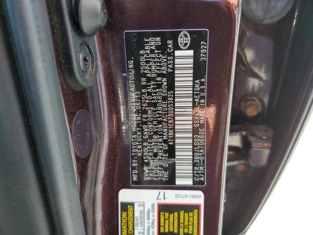 2013 Toyota Avalon Base VIN: 4T1BK1EB7DU053825 Lot: 59312534