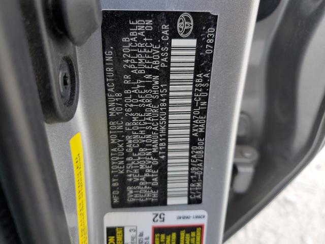 VIN 4T1B11HK5KU184151 2019 Toyota Camry, L no.13