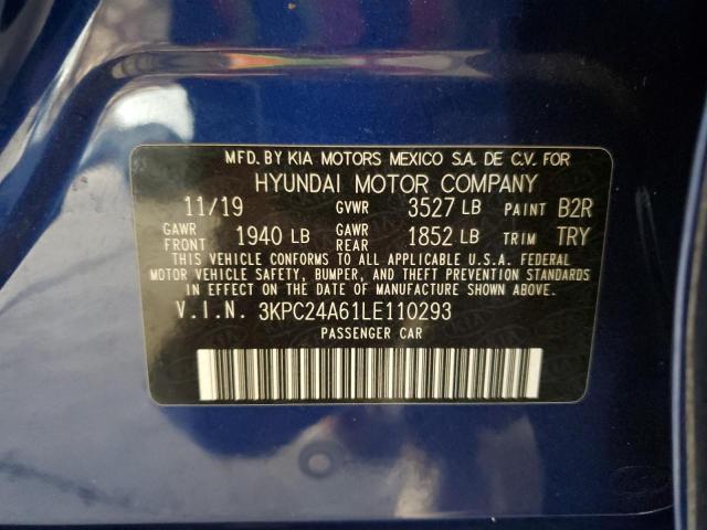 2020 Hyundai Accent Se VIN: 3KPC24A61LE110293 Lot: 58979304