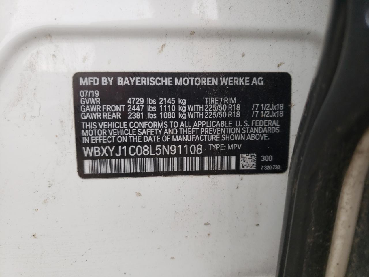 WBXYJ1C08L5N91108 2020 BMW X2 xDrive28I