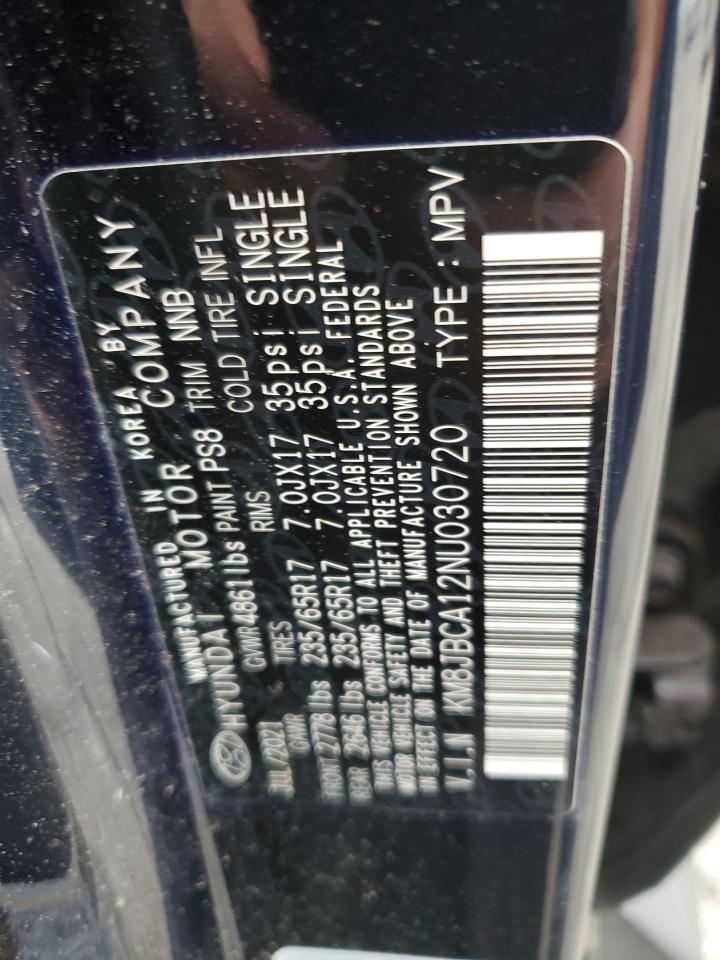 KM8JBCA12NU030720 2022 Hyundai Tucson Blue