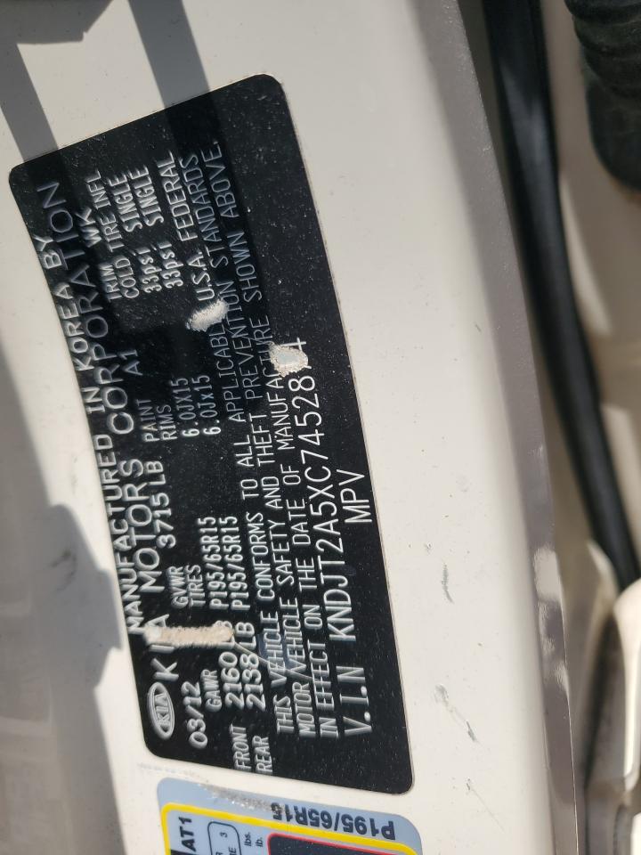 KNDJT2A5XC7452874 2012 Kia Soul