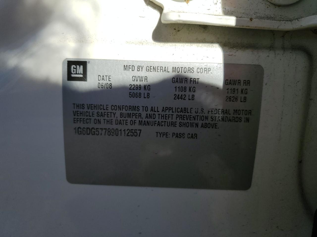 1G6DG577890112557 2009 Cadillac Cts