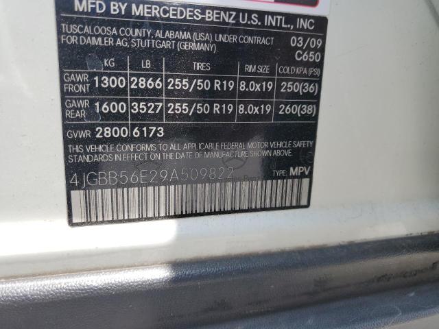 2009 Mercedes-Benz Ml 350 VIN: 4JGBB56E29A509822 Lot: 57681194