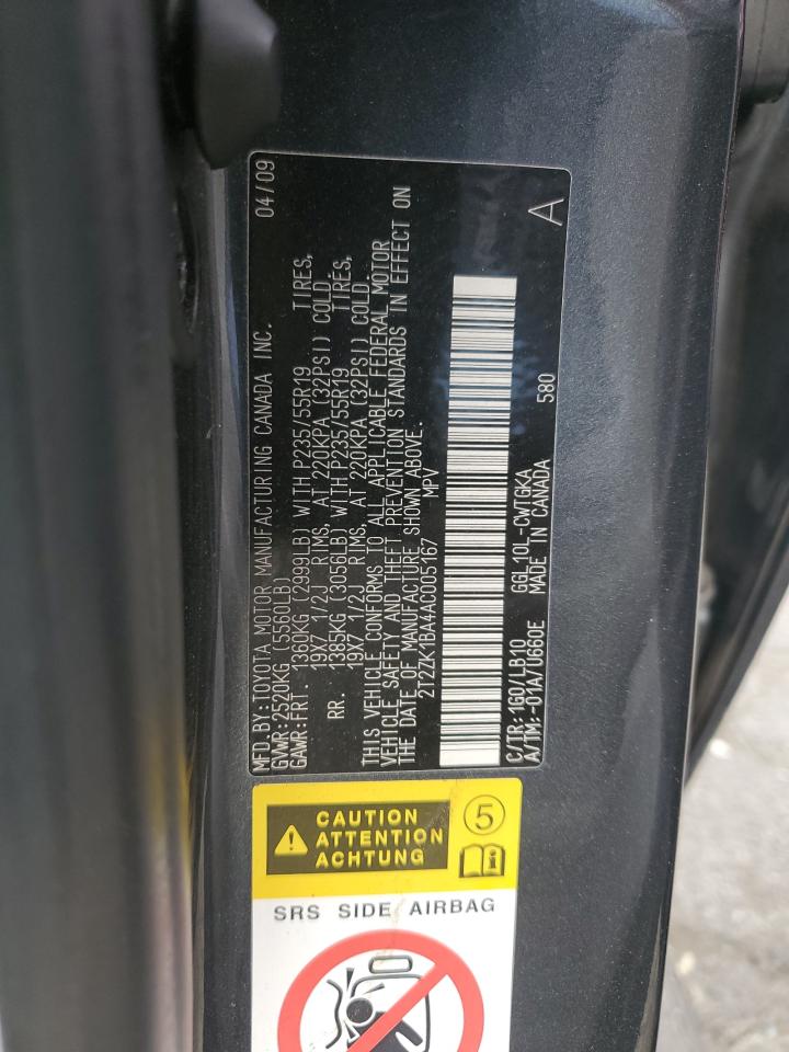 2T2ZK1BA4AC005167 2010 Lexus Rx 350